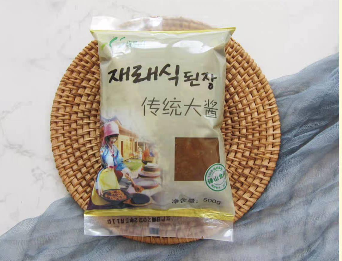 锋山传统大酱 500g 袋装实物图，재래식 된장 传统大酱包装